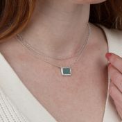 Touch of Nature Malachite Necklace - Horizontal [Sterling Silver]
