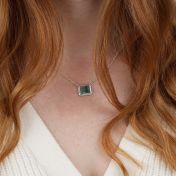 Touch of Nature Malachite Necklace - Horizontal [Sterling Silver]