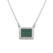 Touch of Nature Malachite Necklace - Horizontal [Sterling Silver]