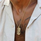 Classic Map Tag Necklace - 18K Gold Plated