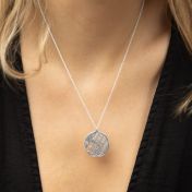 Precious Spot Map Necklace [14 Karat White Gold]