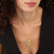 Memories Circle Map Silhouette Necklace [18K Gold Plated]