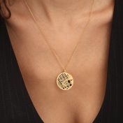 Memories Circle Map Silhouette Necklace [18K Gold Plated]