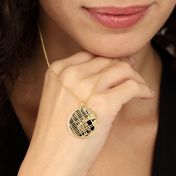 Memories Circle Map Silhouette Necklace [18K Gold Plated]