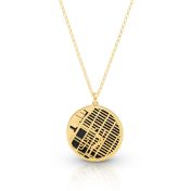 Memories Circle Map Silhouette Necklace [18K Gold Plated]
