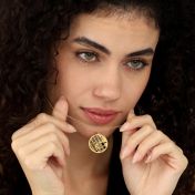 Memories Circle Map Silhouette Necklace [18K Gold Vermeil]