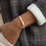 Milanese Chain Name Bracelet With Nano Bible [18K Gold Vermeil]
