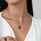 Ann Onyx Tag Necklace