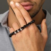 Serene Black Onyx Men Name Bracelet 