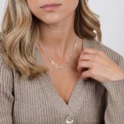 Paperclip Style Glam Name Necklace [Sterling Silver / 18k Rose Gold Plated Pendant]