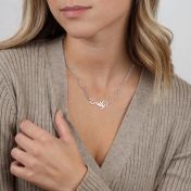 Paperclip Style Glam Name Necklace [Sterling Silver / 18k Rose Gold Plated Pendant]