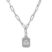 Paperclip Style Zodiac Necklace [Sterling Silver]