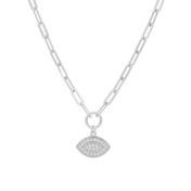 Paperclip Style Apollo Evil Eye Necklace