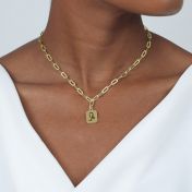 Paperclip Style Zodiac Necklace [18k Gold Plated]