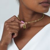 Paperclip Style Zodiac Necklace [18k Gold Plated]