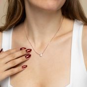 Pavé Circle Necklace With Crystals [Rose Gold Plated]