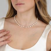 Pearl Necklace with [18K Gold Plated] Beads