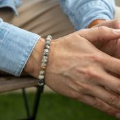 Picasso Jasper Men Name Bracelet [Sterling Silver]