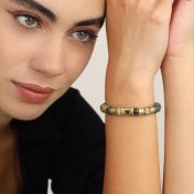 Picasso Jasper Women Name Bracelet with Nano Bible [18K Gold Plated]