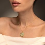 Precious Spot Engraved Map Necklace [18K Gold Vermeil]