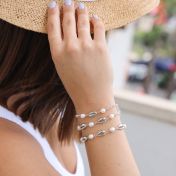 Ocean Spirit Pearl Bracelet - 2 Shells [Sterling Silver]