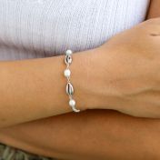 Ocean Spirit Pearl Bracelet - 2 Shells [Sterling Silver]