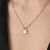 Secret Lock Necklace with Crystals