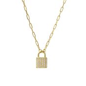Secret Lock Necklace with Crystals