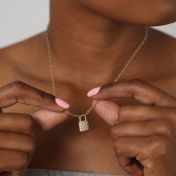 Secret Lock Necklace with Crystals