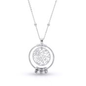Map Necklace with Names [Sterling Silver]