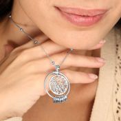 Map Necklace with Names [Sterling Silver]
