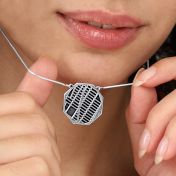 Treasured Place Silhouette Map Necklace [Sterling Silver]