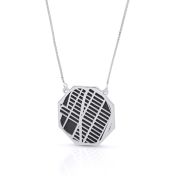 Treasured Place Silhouette Map Necklace [Sterling Silver]
