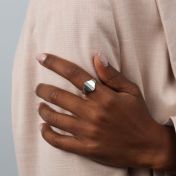 Clear Path Crystal Bar Ring [Sterling Silver]