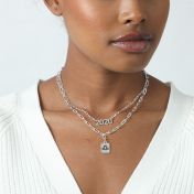 Paperclip Style Zodiac Necklace [Sterling Silver]