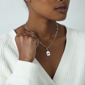 Paperclip Style Zodiac Necklace [Sterling Silver]