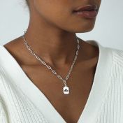 Paperclip Style Zodiac Necklace [Sterling Silver]