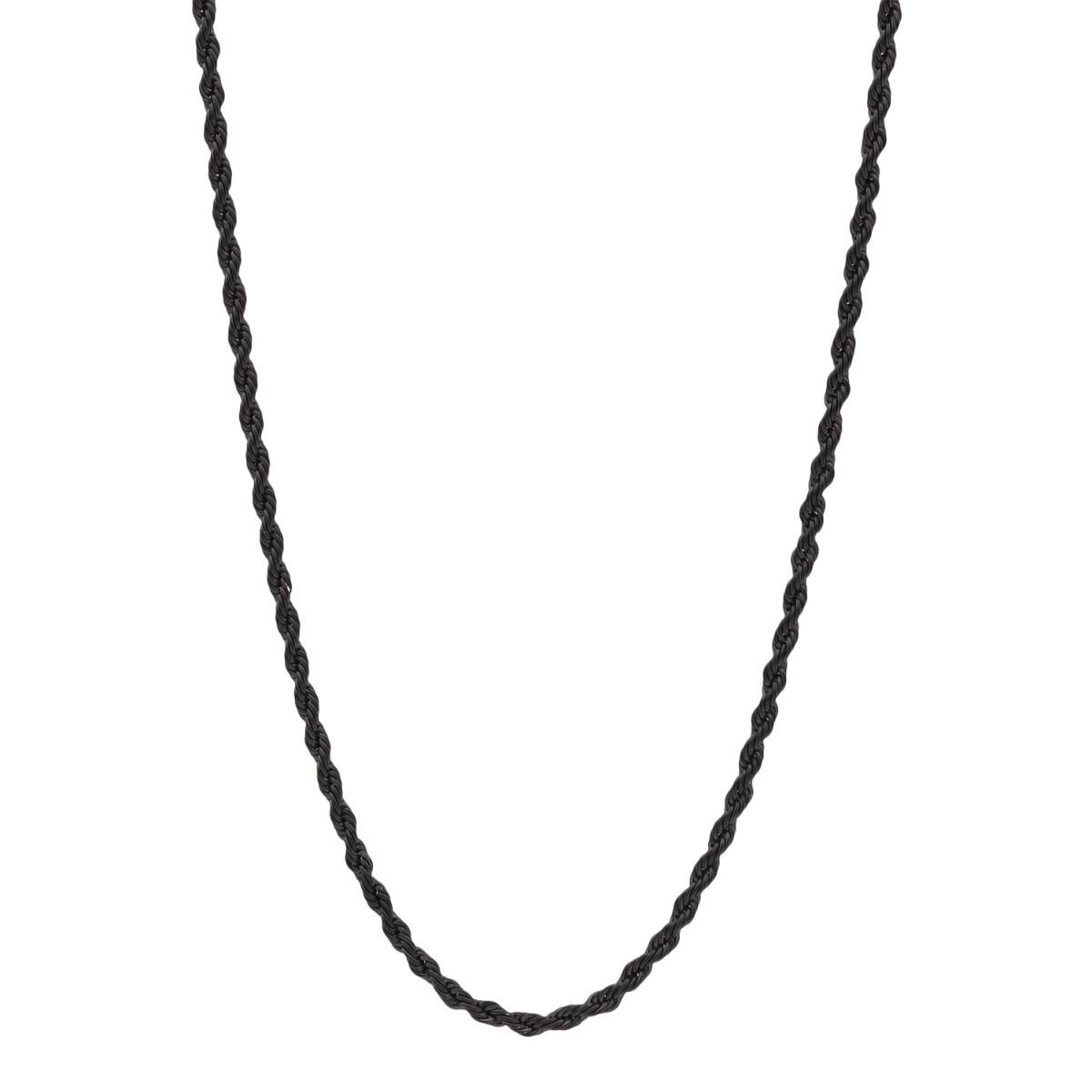 Classic Rope Chain Necklace [Black Stainless Steel]