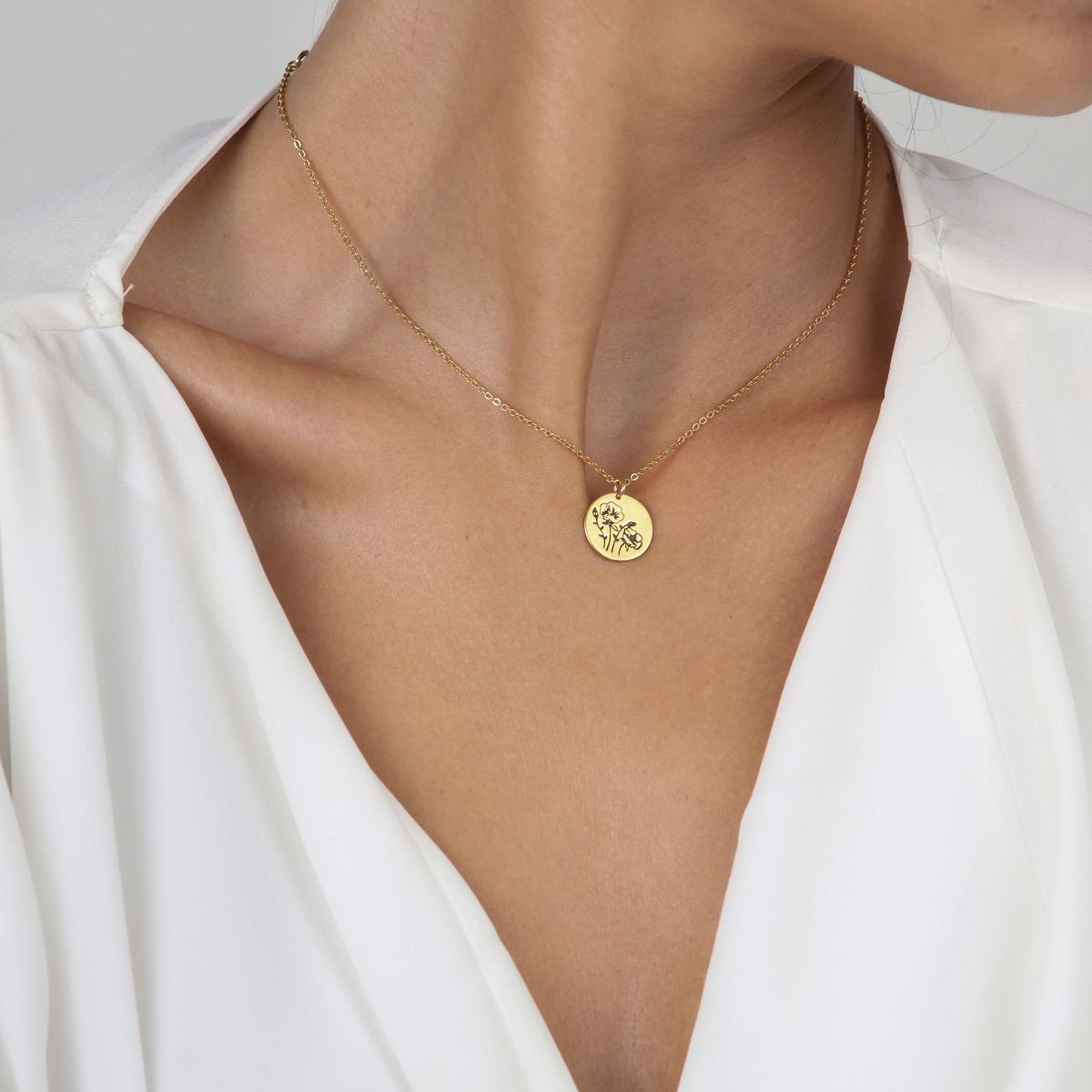 Happy Blossom Birth Flower Necklace [18k Gold Plated]