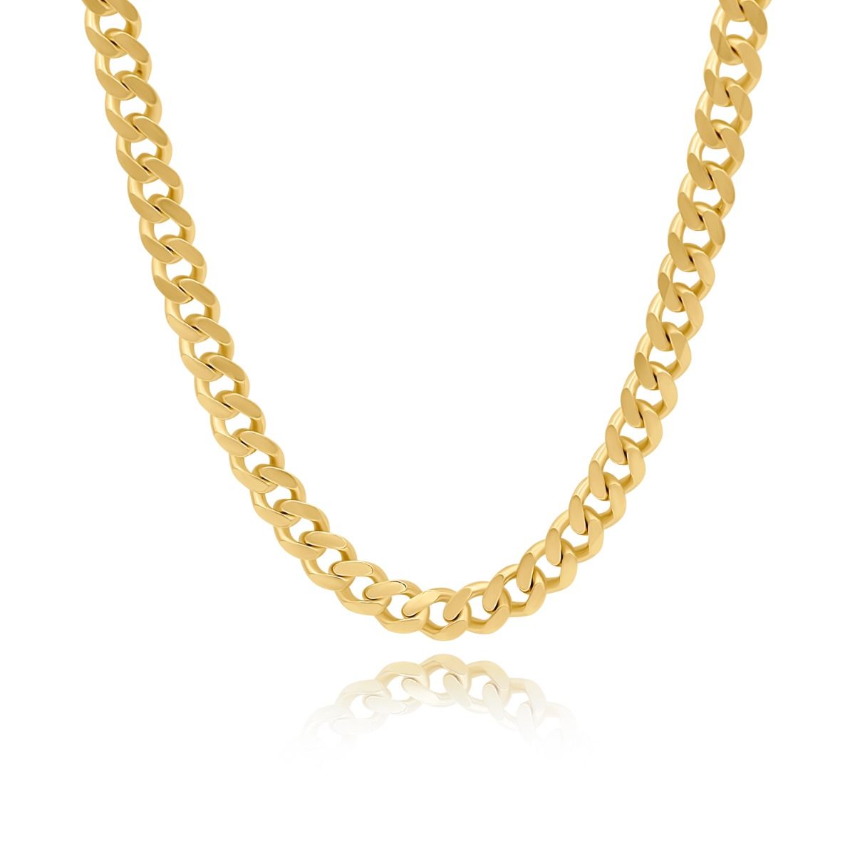 Curb Chain Necklace with Custom Nameplate [Gold Plated] - 8MM