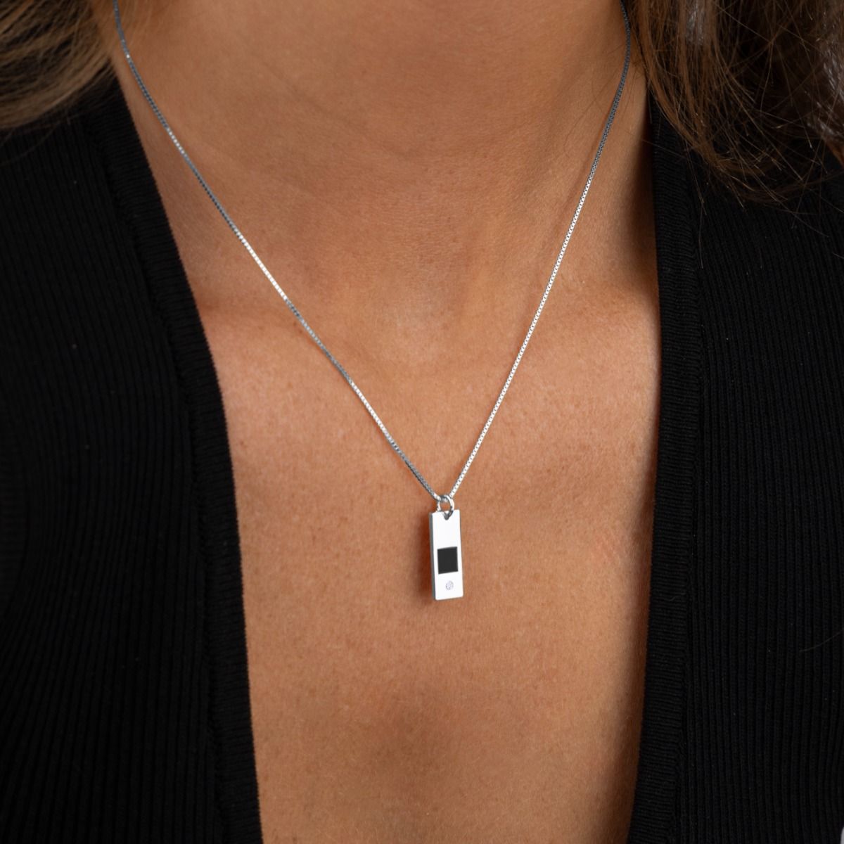 Eliana Nano Bible Necklace with Diamond [Sterling Silver]