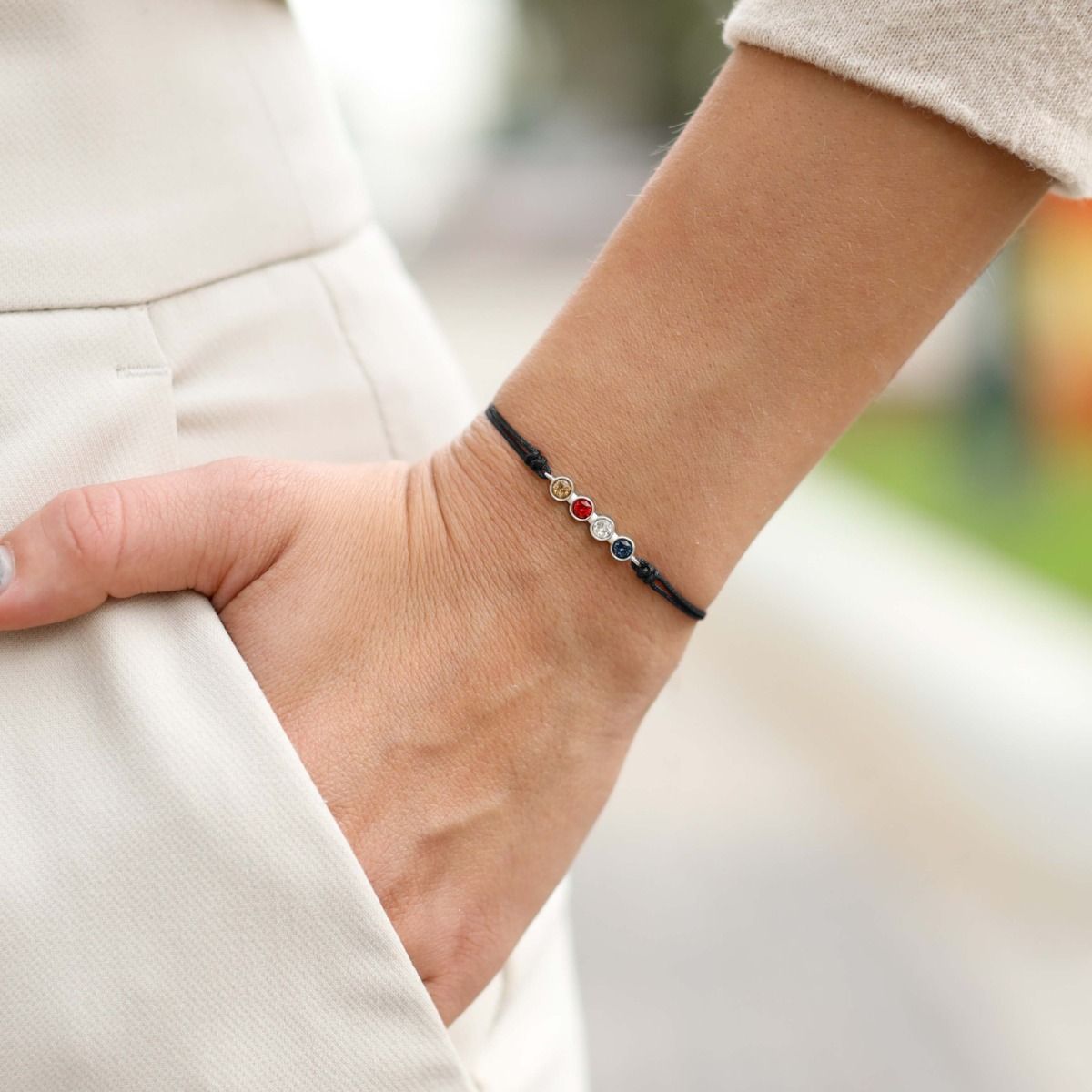 Birthstone Constellation Bracelet - Black [Sterling Silver]
