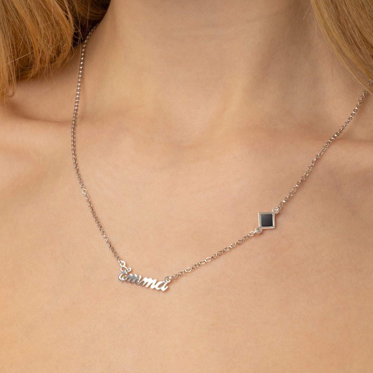 Signature Name Necklace with Nano Bible [Sterling Silver]