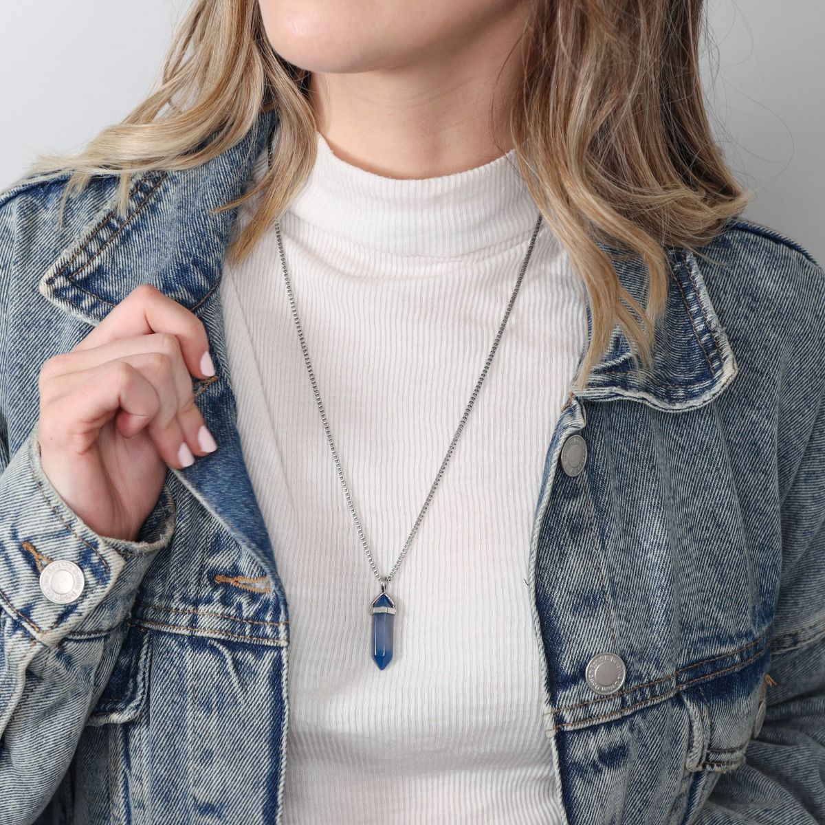 Lucky Aura [Blue Agate] Necklace