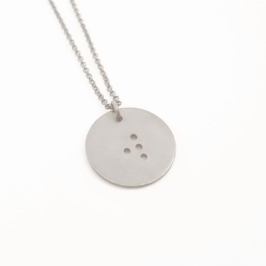 Classic Round Initial Braille Necklace