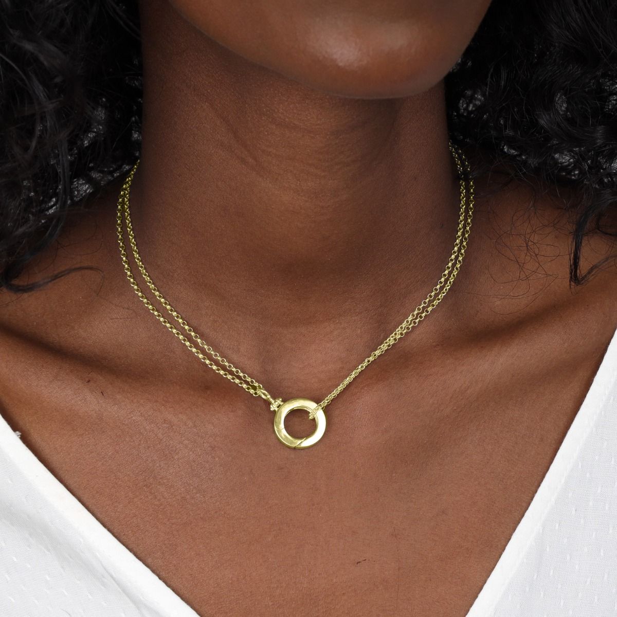 Cara Double Layer Necklace [18K Gold Plated] - With Name Charms