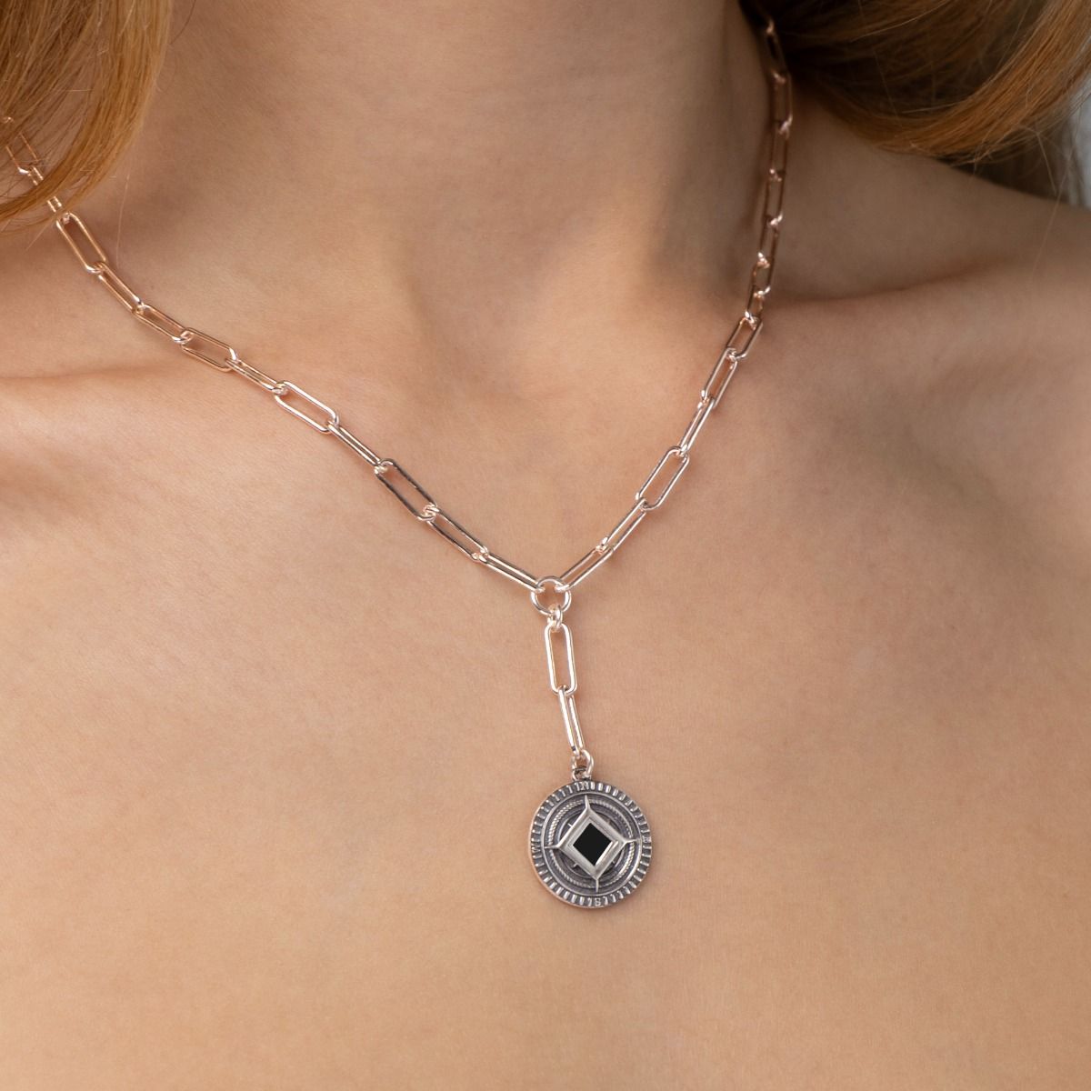Personalized Compass Necklace with Nano Bible [Sterling Silver]