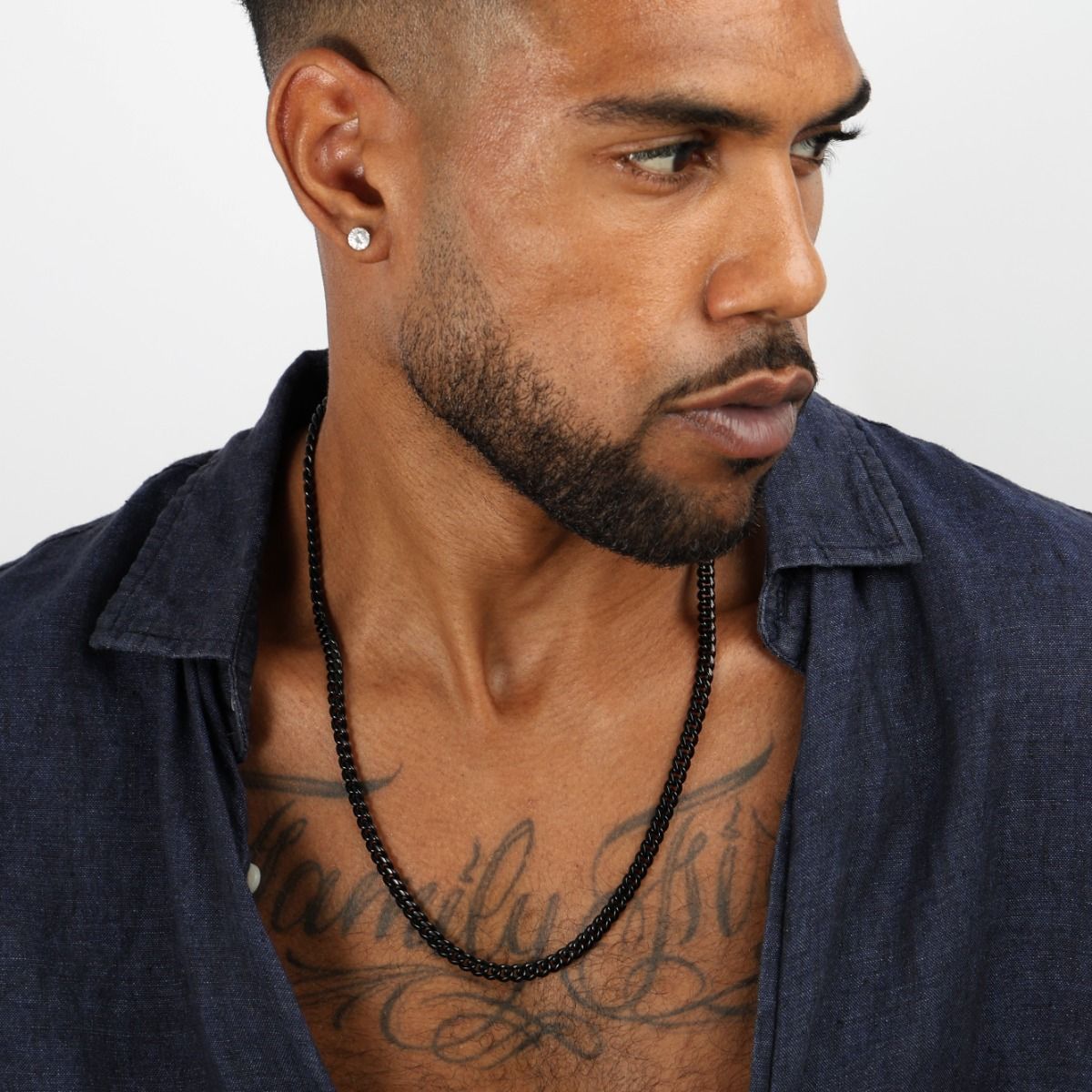 Cuban Link Chain Necklace [Black] - 6MM