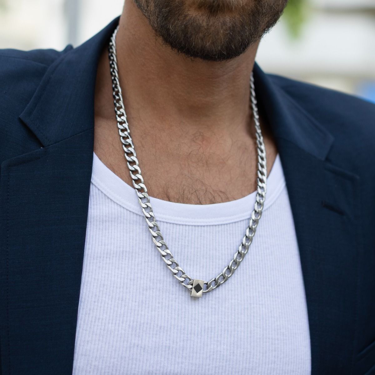 Cuban Link Chain with Nano Bible for Men – 8mm