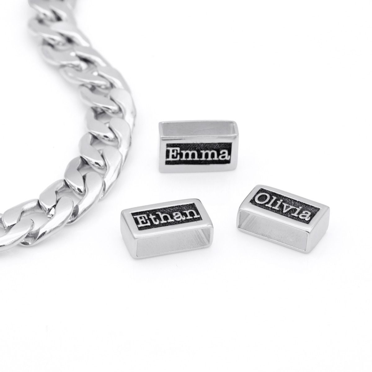 Extra Name Charm For Cuban Link Chain [Sterling Silver]